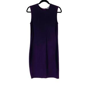 Vince Pencil Sheath Dress Womens Small Purple Maroon Knit Midi Sleeveless
